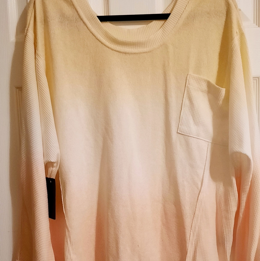 POL pink yellow ombre top small nwot